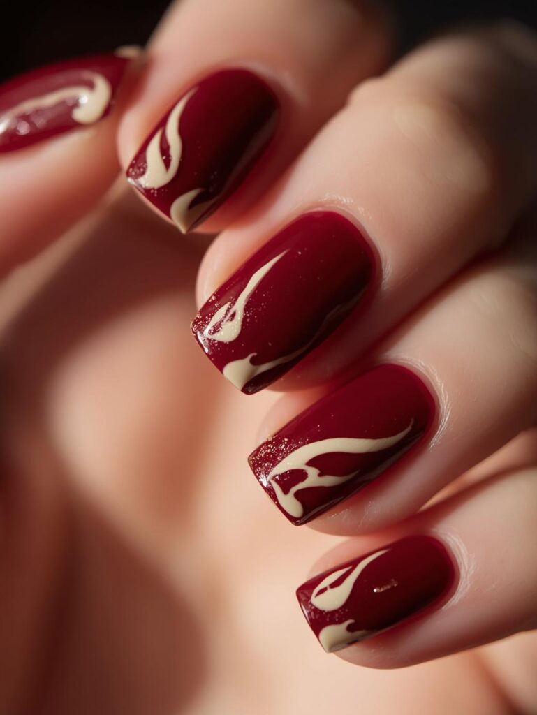 swirl accent nail art