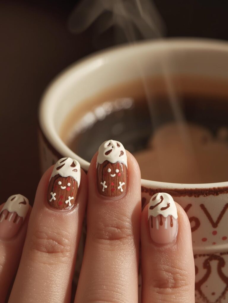 gingerbread nail art