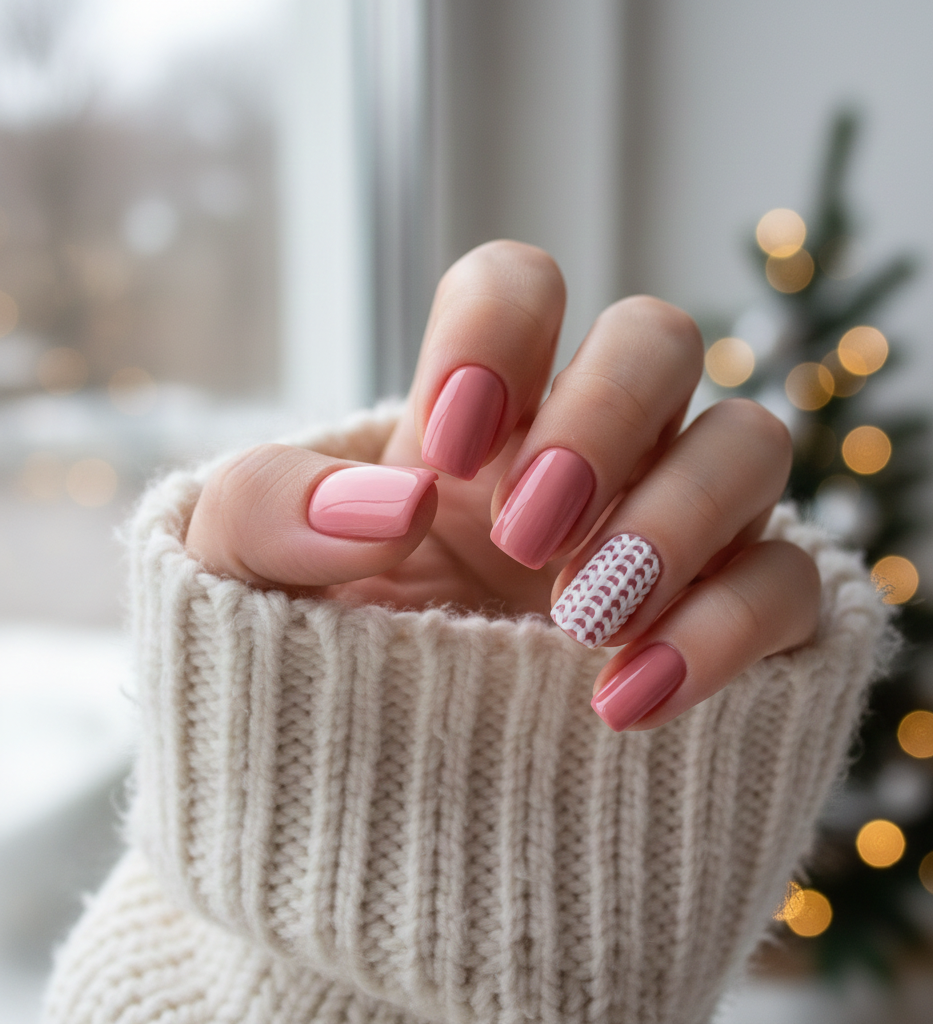 knit pattern nail art