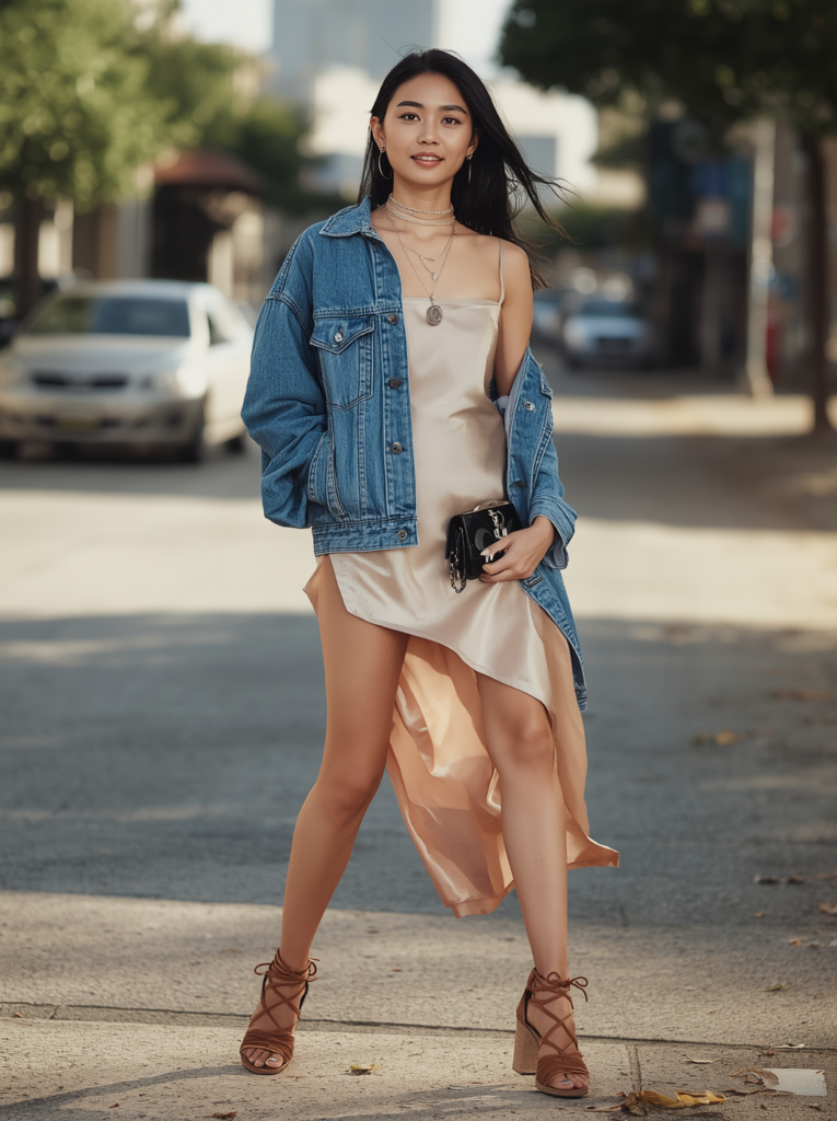 satin slip dress