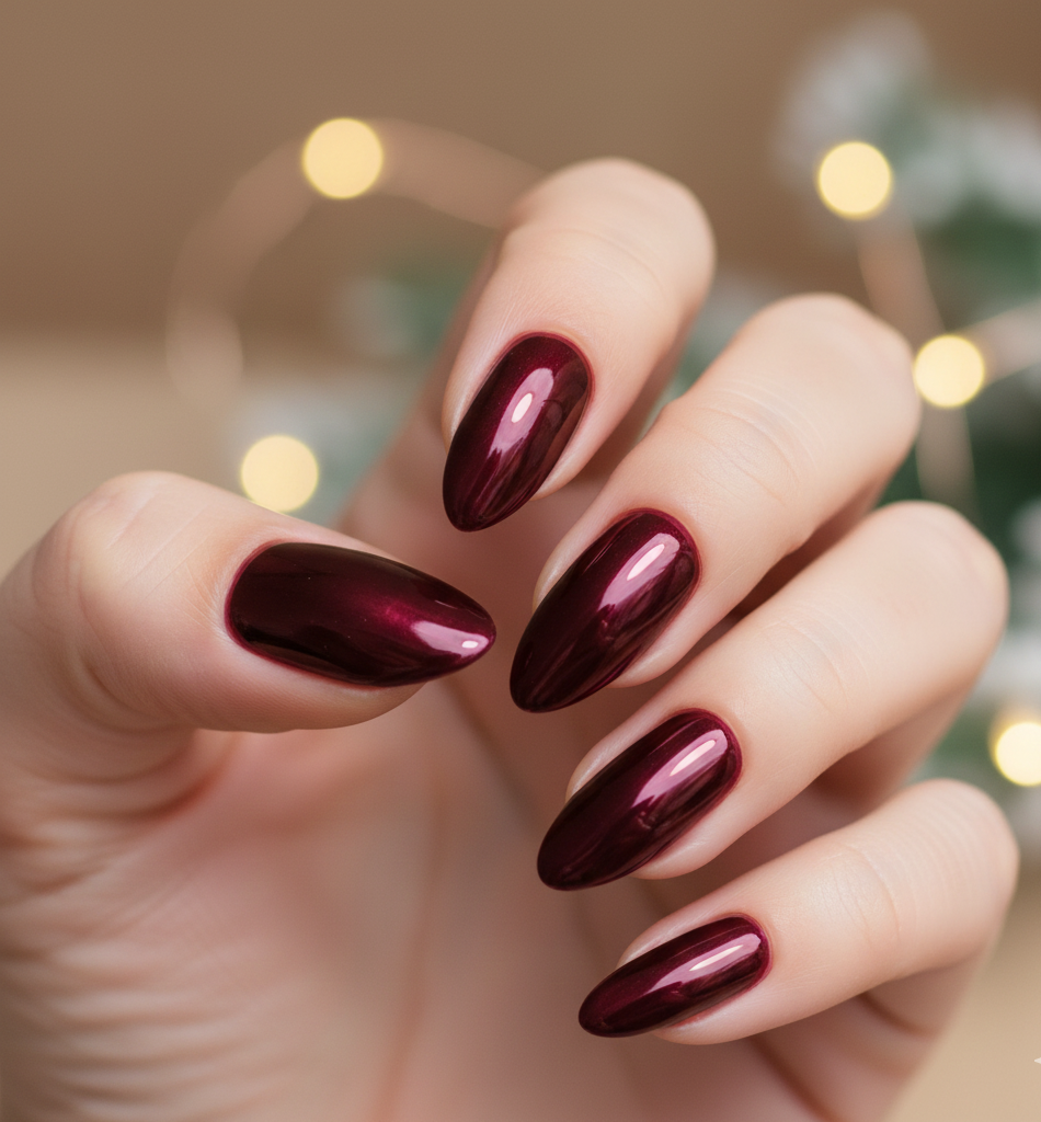 deep burgundy nail art