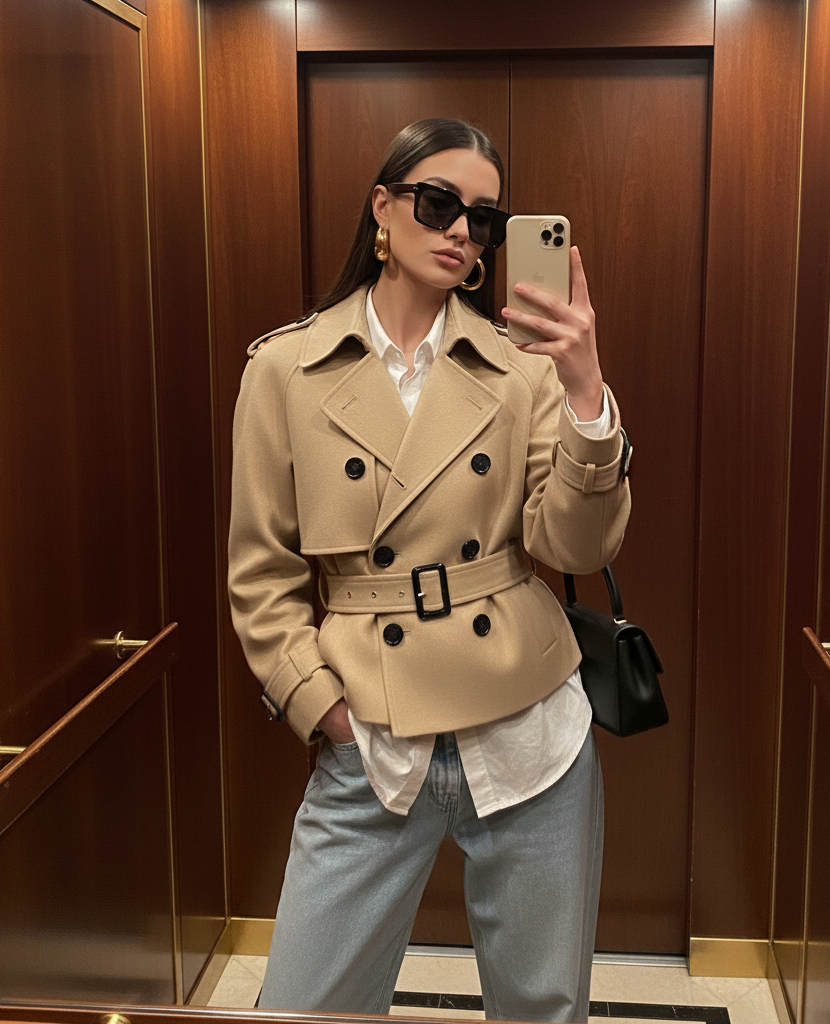 cropped trench outfit