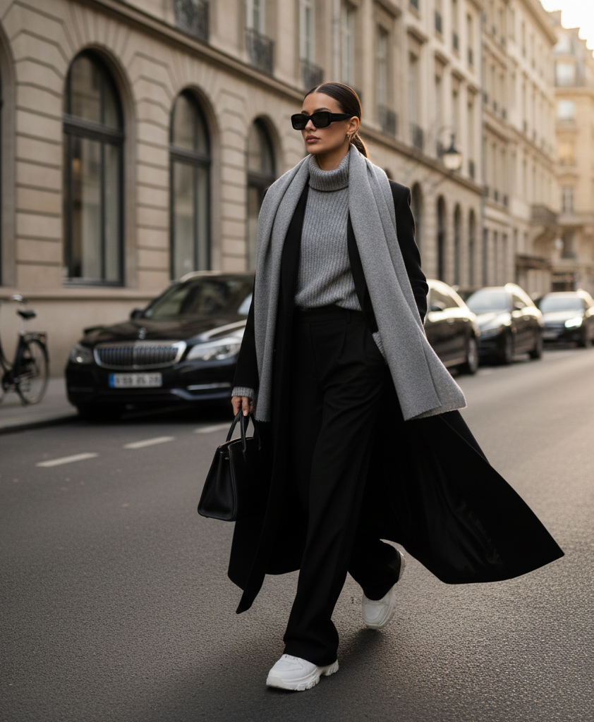 monochrome black outfit