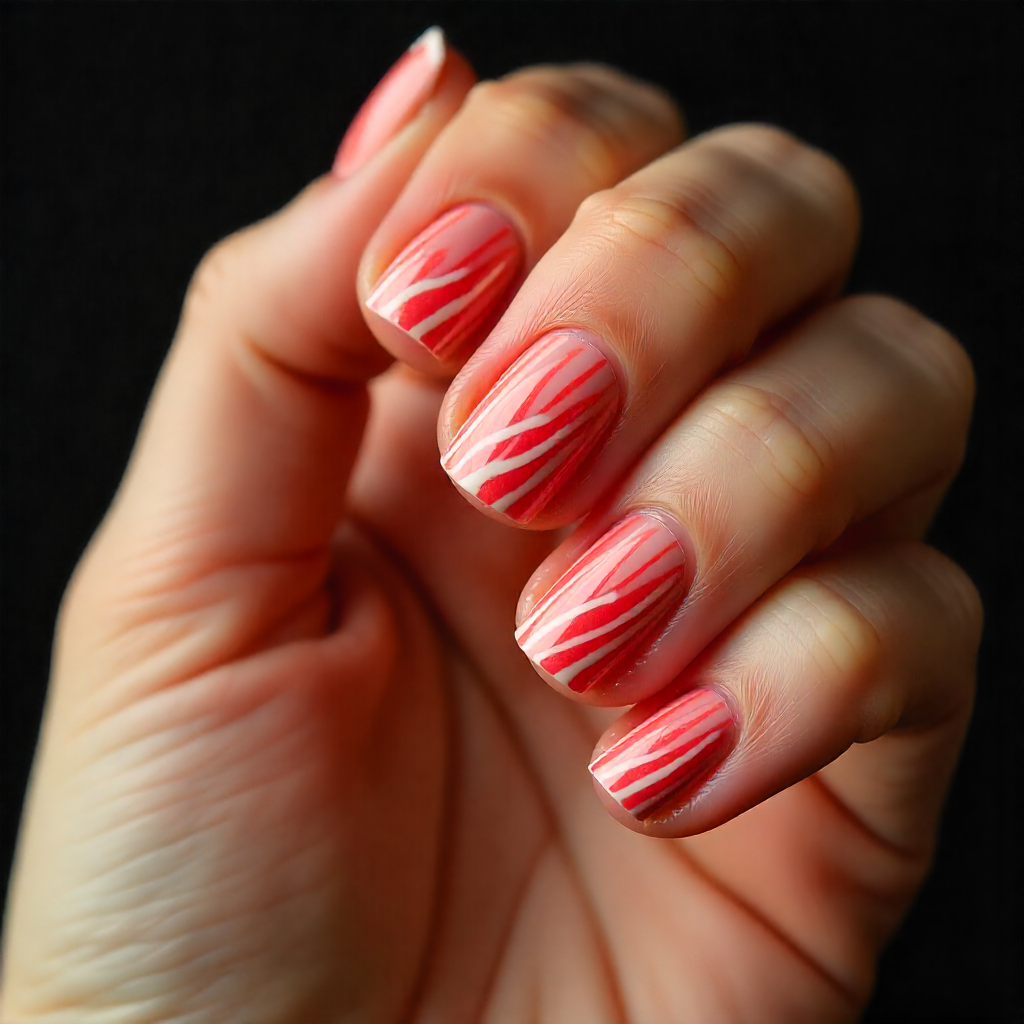 candy cane stripe nail art