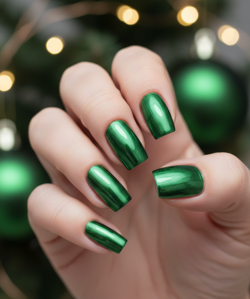french green nail art