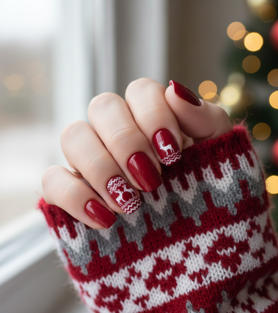 sweater pattern nail art