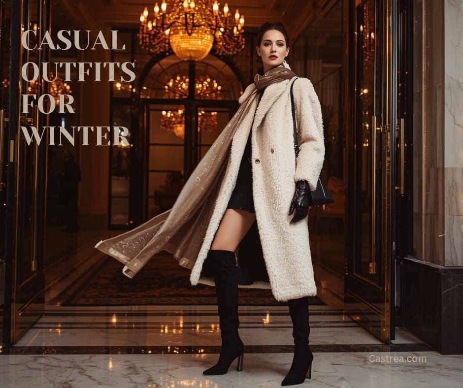 casual outfit for winter collage